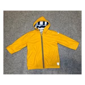 Hatley Yellow Rain Jacket  Size 4 With Striped Lining